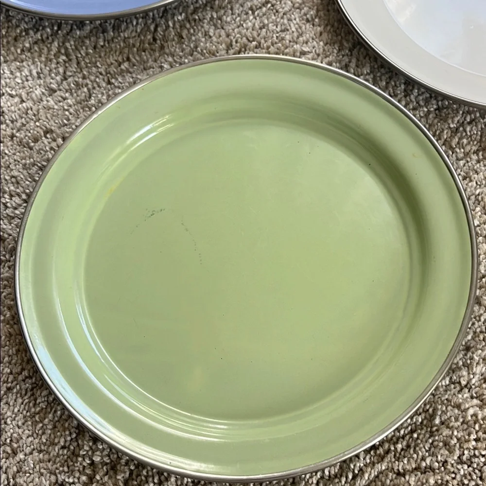 Pottery barn enamel plates